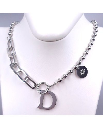 Ланцюжок із кулоном Stainless Steel. Сталь. Родій. Довжина ланцюжка: 38-43 см