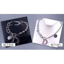 Ланцюжок із кулоном Stainless Steel. Сталь. Родій. Довжина ланцюжка: 38-43 см