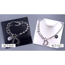 Ланцюжок із кулоном Stainless Steel. Сталь. Родій. Довжина ланцюжка: 38-43 см