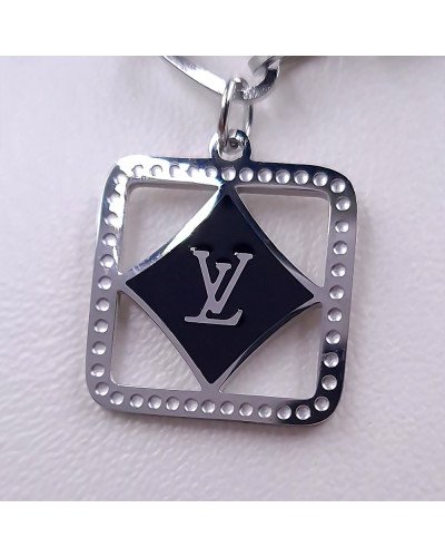 Подвійний ланцюжок із кулоном Stainless Steel. Сталь. Родій. Довжина основного ланцюжка: 41.5-46.5 см