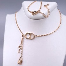 Ланцюжок із кулонами Stainless Steel. Сталь. Позолота ЧВ. Довжина ланцюжка: 43.5-49 см