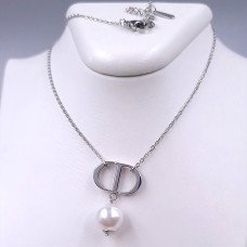 Ланцюжок із кулоном Stainless Steel. Сталь. Родій. Довжина ланцюжка: 42-47 см