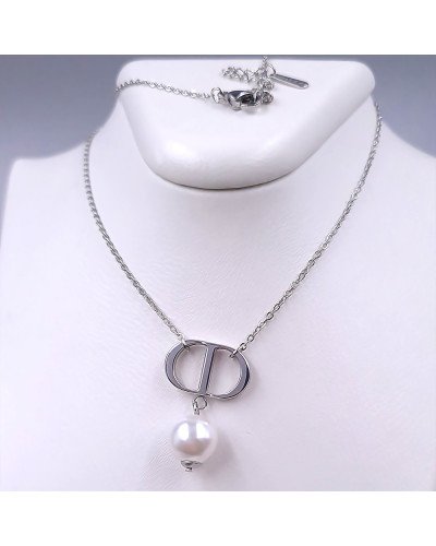 Ланцюжок із кулоном Stainless Steel. Сталь. Родій. Довжина ланцюжка: 42-47 см