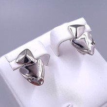 Сережки ХР. Родій. Довжина: 18 мм. Ширина: 10 мм