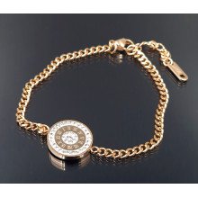 Браслет Stainless Steel. Сталь. Позолота ЧВ. Камені: білий циркон. Довжина: 16.5-20 см