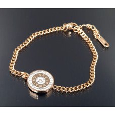 Браслет Stainless Steel. Сталь. Позолота ЧВ. Камені: білий циркон. Довжина: 16.5-20 см