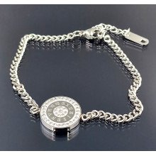 Браслет Stainless Steel. Сталь. Родій. Камені: білий циркон. Довжина: 16.5-20 см