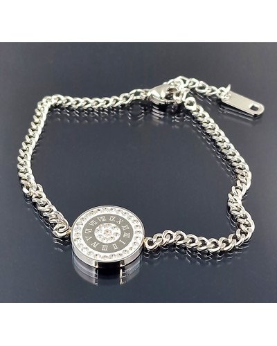 Браслет Stainless Steel. Сталь. Родій. Камені: білий циркон. Довжина: 16.5-20 см