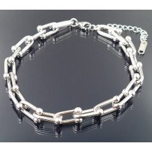 Браслет Stainless Steel. Сталь. Родій. Довжина: 22-27.5 см