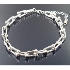 Браслет Stainless Steel. Сталь. Родій. Довжина: 22-27.5 см