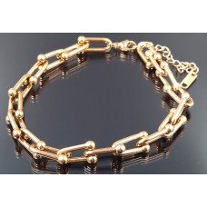 Браслет Stainless Steel. Сталь. Позолота ЧВ. Довжина: 22.5-27 см