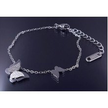 Браслет Stainless Steel. Сталь. Родій. Довжина: 16-19.5 см