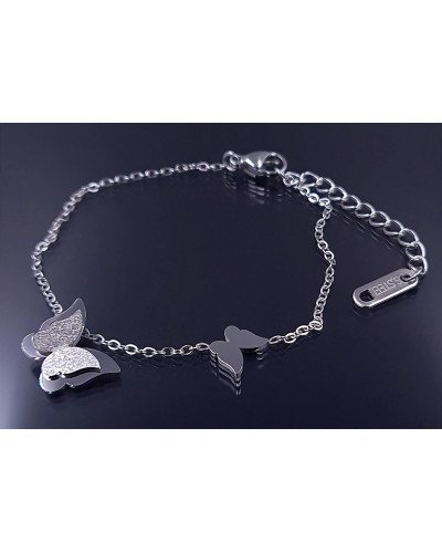 Браслет Stainless Steel. Сталь. Родій. Довжина: 16-19.5 см