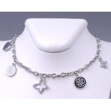 Ланцюжок з кулонами Stainless Steel. Сталь. Родій. Довжина: 40-45 см