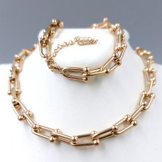 Ланцюжок Stainless Steel. Сталь. Позолота ЧВ. Довжина: 61-66 см Ширина: 7 мм