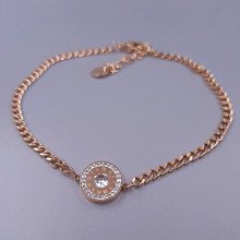 Браслет Stainless Steel. Сталь. Позолота ЧВ. Довжина: 19.5-22 см. Діаметр кулона: 12 мм