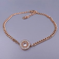 Браслет Stainless Steel. Сталь. Позолота ЧВ. Довжина: 19.5-22 см. Діаметр кулона: 12 мм