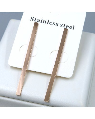 Сережки-гвоздики Stainless Steel. Сталь. Позолота ЧВ. Довжина: 50 мм. Ширина: 3 мм.