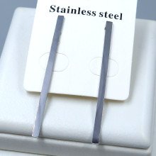 Сережки-гвоздики Stainless Steel. Сталь. Родій. Довжина: 50 мм. Ширина: 3 мм