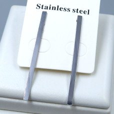 Сережки-гвоздики Stainless Steel. Сталь. Родій. Довжина: 50 мм. Ширина: 3 мм