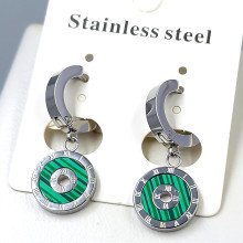 Сережки Stainless Steel. Сталь. Родій. Довжина: 28 мм. Ширина: 12 мм.