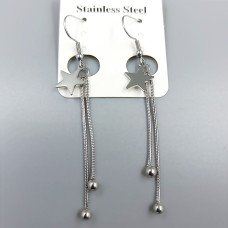 Сережки Stainless Steel. Сталь. Родій. Довжина: 73 мм. Ширина: 12 мм.
