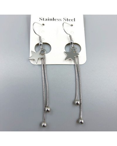 Сережки Stainless Steel. Сталь. Родій. Довжина: 73 мм. Ширина: 12 мм.