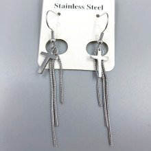 Сережки Stainless Steel. Сталь. Родій. Довжина: 68 мм. Ширина: 10 мм.