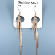 Сережки Stainless Steel. Сталь. Позолота ЧВ. Довжина: 68 мм. Ширина: 10 мм.