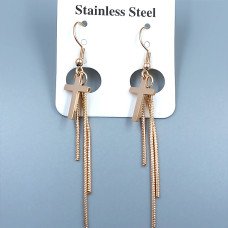 Сережки Stainless Steel. Сталь. Позолота ЧВ. Довжина: 68 мм. Ширина: 10 мм.