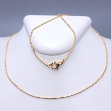 Ланцюжок Stainless Steel. Сталь. Позолота 18К. Довжина: 45.5 см. Ширина: 1 мм.