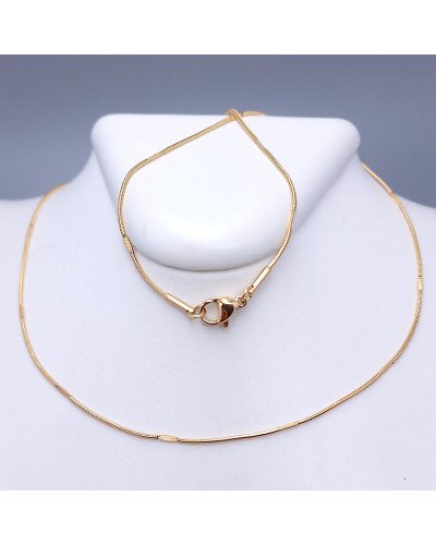 Ланцюжок Stainless Steel. Сталь. Позолота 18К. Довжина: 45.5 см. Ширина: 1 мм.