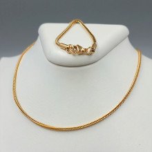 Ланцюжок Stainless Steel. Сталь. Позолота 18К. Довжина: 45 см. Ширина: 2 мм. Квадратний снейк