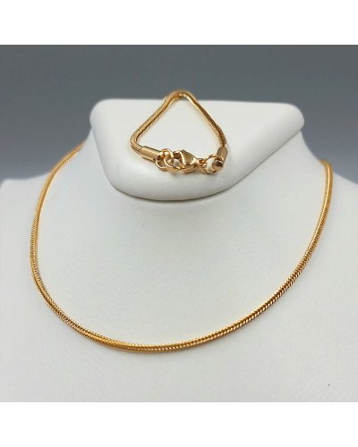 Ланцюжок Stainless Steel. Сталь. Позолота 18К. Довжина: 45 см. Ширина: 2 мм. Квадратний снейк