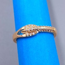 Каблучка XР M&L. Позолота 18К. Камені: білий циркон. Є: 17р 18р