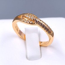 Каблучка XР M&L. Позолота 18К. Камені: білий циркон. Є: 17р 18р