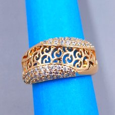 Каблучка XР M&L. Позолота 18К. Камені: білий циркон. Є: 17р
