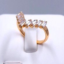 Каблучка XР M&L. Позолота 18К. Камені: білий циркон. Є: 17р 19р