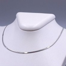 Ланцюжок Stainless Steel. Сталь. Родій. Довжина: 46 см Ширина: 2 мм