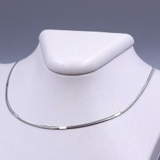 Ланцюжок Stainless Steel. Сталь. Родій. Довжина: 46 см Ширина: 2 мм