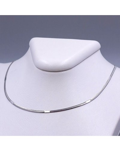 Ланцюжок Stainless Steel. Сталь. Родій. Довжина: 46 см Ширина: 2 мм