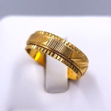 Сталева каблучка з рифленням. Позолота 18К. Є: 18р