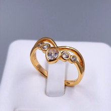 Каблучка XР. Позолота 18К. Камені: білий циркон. Є: 16р 17р 18р 19р 20р