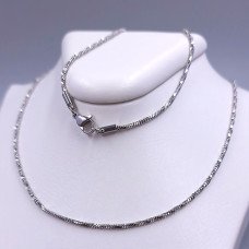 Ланцюжок Stainless Steel. Сталь. Родій. Довжина: 60 см Ширина: 2 мм