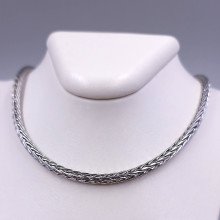 Ланцюжок Stainless Steel. Сталь. Родій. Довжина: 51 см Ширина: 4 мм