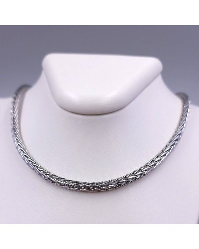 Ланцюжок Stainless Steel. Сталь. Родій. Довжина: 51 см Ширина: 4 мм