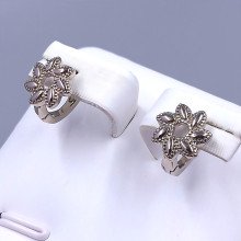 Серьги ХР. Родий. Діаметр: 10 мм. Ширина: 9 мм.