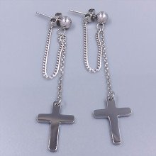 Сережки-гвоздики Stainless Steel. Сталь. Родій. Довжина: 59 мм. Ширина: 12 мм.