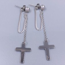Сережки-гвоздики Stainless Steel. Сталь. Родій. Довжина: 59 мм. Ширина: 12 мм.