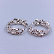 Серьги ХР. Родий. Діаметр: 15 мм. Ширина: 5 мм.